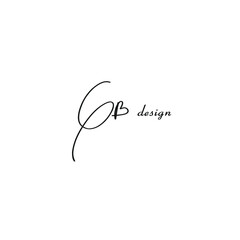 GB initial handwritten calligraphy, for monogram and logo