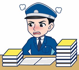 制服を着た警備スタッフのイラスト