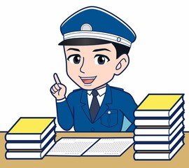 制服を着た警備スタッフのイラスト