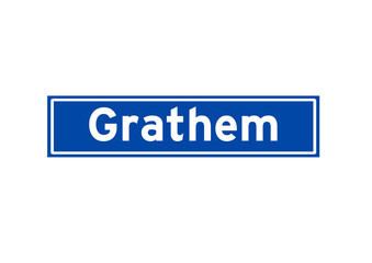 Grathem isolated Dutch place name sign. City sign from the Netherlands.