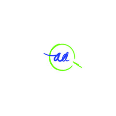 AA initial handwritten calligraphy, for monogram and logo