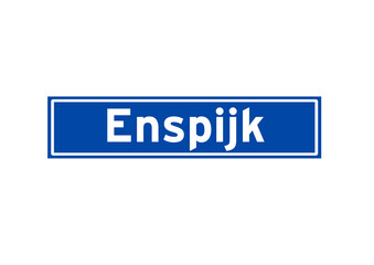 Enspijk isolated Dutch place name sign. City sign from the Netherlands.