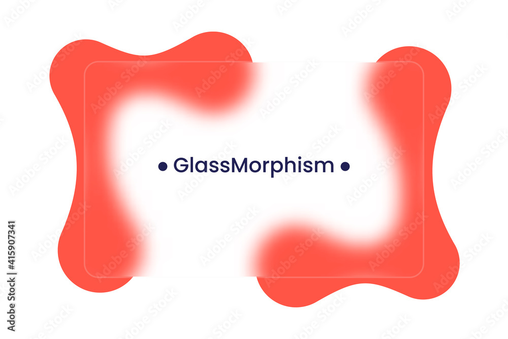 Poster abstract background. transparent frame in glass morphism style