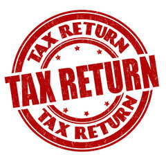 Tax return grunge rubber stamp
