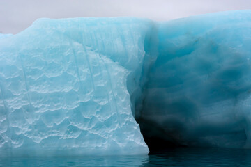 Norway. Svalbard. Nordaustlandet Island. Brasvelbreen. Textures of icebergs.