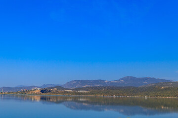 Fototapeta na wymiar View of Beybelek lagoon in Antalya province, Turkey