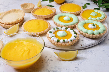 Traditional french lemon tart, top viewTraditional french lemon tart, top view
