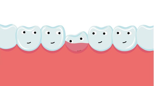 Dental vector cartoon in flat style. The process of tooth growth is shown as a living character. Suitable for a children's educational program.
File with RGB + Alpha channels.