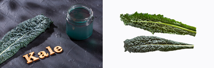 Brassica oleracea var - Tuscan black Kale green smoothie