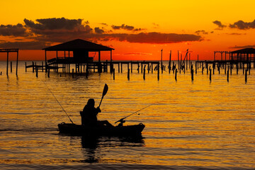 Sunset Kayaking in Fairhope, Alabama, USA