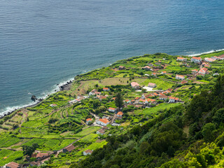 Fototapeta na wymiar Faja de Sao Joao. Sao Jorge Island, Azores, Portugal.