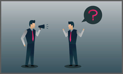 
vector illustration of businessman misunderstanding, symbol of discussion and argument. Eps 10