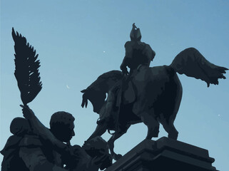 Romantic monument in Plaza de Mayo Buenos Aires Argentina
