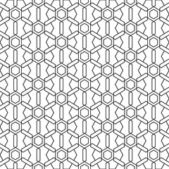 Asian geometric seamless pattern. Black mesh on white background. Vector illustration. Good print for wrapping paper, packaging design, wallpaper, ceramic tiles, and textile 