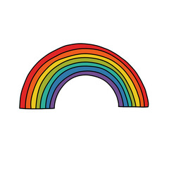 Fototapeta premium rainbow doodle icon, vector color line illustration
