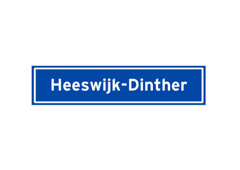 Heeswijk-Dinther isolated Dutch place name sign. City sign from the Netherlands.