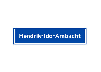 Hendrik-Ido-Ambacht isolated Dutch place name sign. 