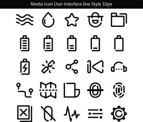 32px Media Icons User Interface editable