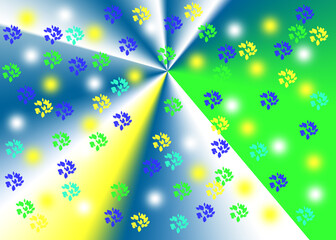 leaves and spots of light on a colored background