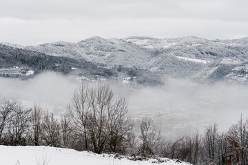 Snowy landscape in Italy