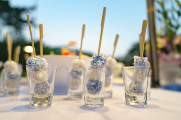 Thai traditional sweet dessert coconut ball