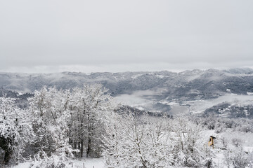Snowy landscape in Italy
