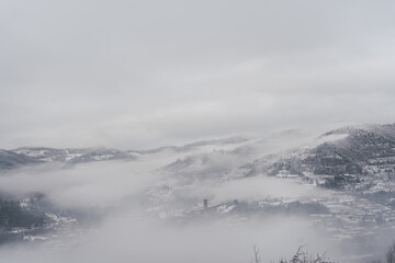 Snowy landscape in Italy