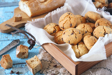 Homemade chocolate chip cookies  from stale bread