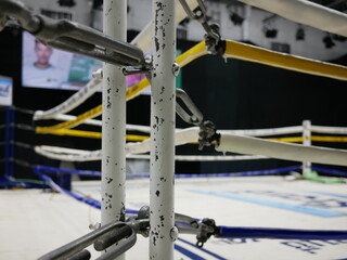 abstract blurred of boxing ring or boxing stadium.