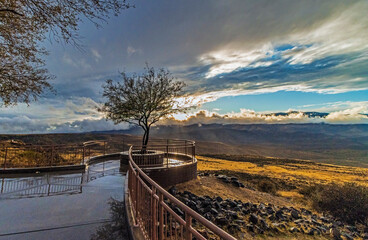 View From A Desert Overlook In Arizona After A Storm