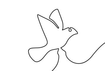 Creative vector bird. One line style illustration