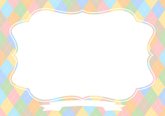 エンブレム　パステルカラーアーガイル背景