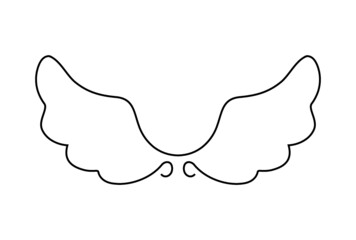 Creative vector Wings. One line style illustration
