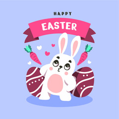 happy easter bunny with egg
