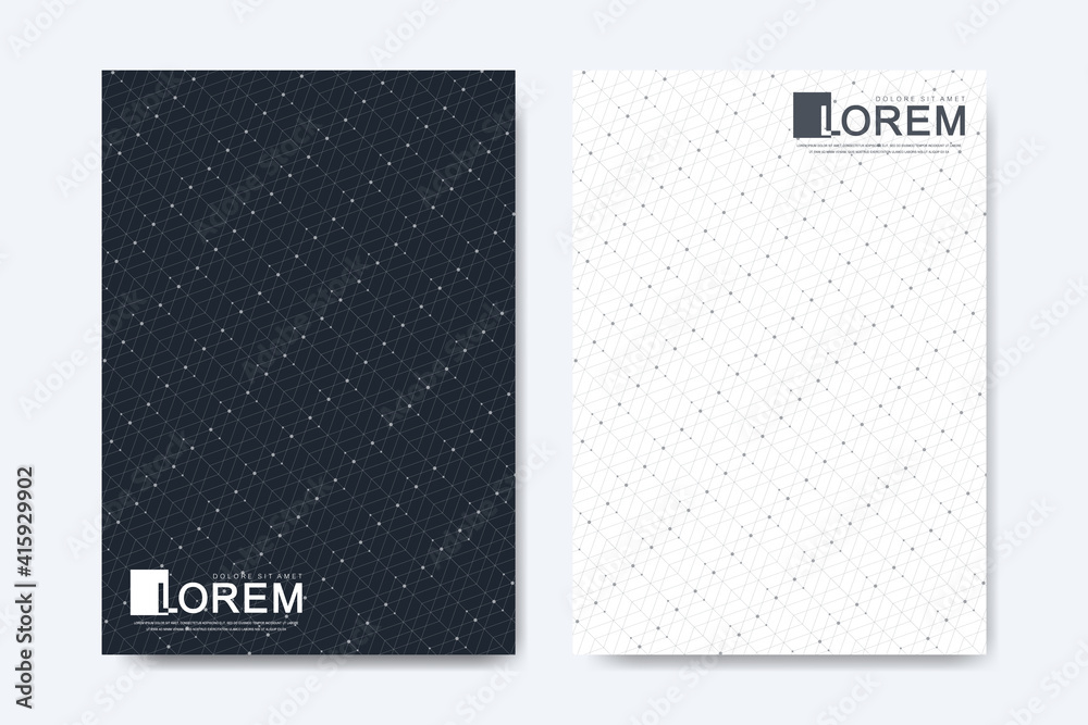 Aufkleber Abstract geometric pattern background with lines halftone dots cover page layouts design texture. Modern colorful abstract gradient pattern background. Wave shapes halftone dots texture.
