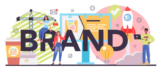 Brand typographic header. Marketing strategy and unique design