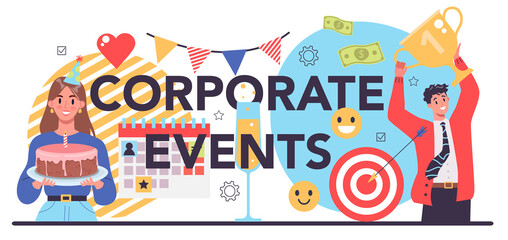 Corporate event or party typographic header. Employee loyalty.