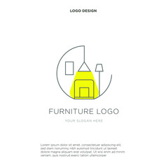 minimalist furniture logo illustration vector design