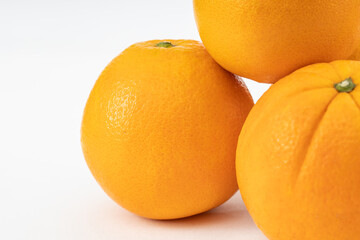 Freshly picked navel oranges