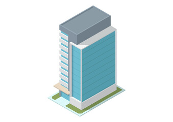 Isometric Skyscrapers offices building.