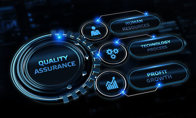 Business, Technology, Internet and network concept. Quality Assurance service guarantee standard.