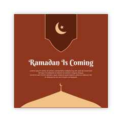 Ramadan Kareem greeting celebration design template banner for social media. Eid Mubarak vector illustration.