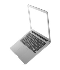 Laptop with blank screen isolated on white. Mockup for design