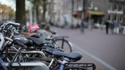 Amsterdam street bikes shallow depth of field.mov