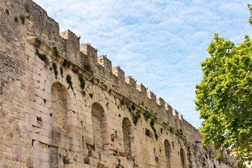 Croatia, Split. Diocletian Palace on side of Golden Gate (main entry).