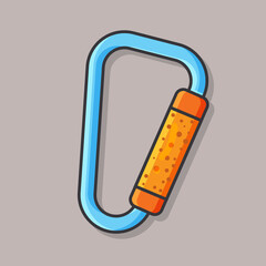 carabiner isolated cartoon vector illustration in flat style