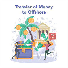 Offshore specialist concept. Professional businessman help with financial