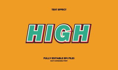Editable text effect high title style