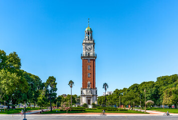 Argentina, Buenos Aires. The Torre Monumental is an english style clocktower at the Plaza Británica.