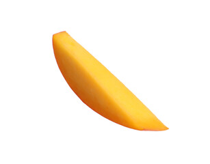 Fresh juicy mango slice on white background
